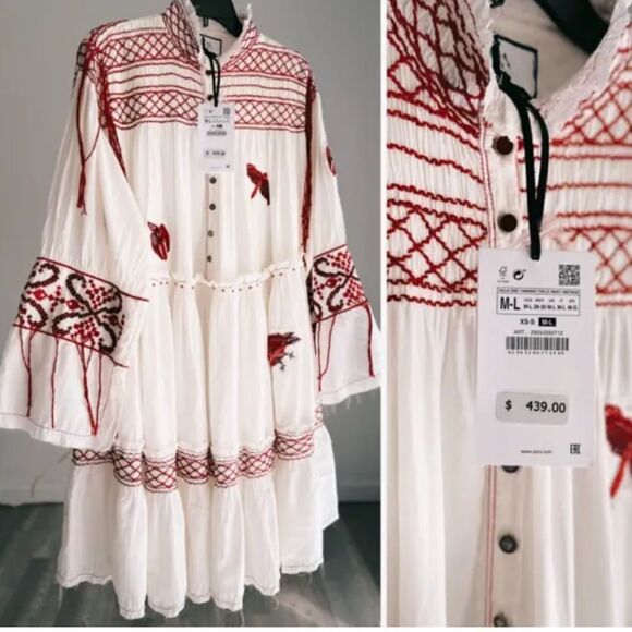 ZARA White Embroidered Dress “Limited Edition” - Picture 10 of 16